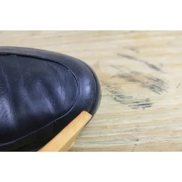 Vintage Prada Sport Shoes Womens 38 Black Leather Loafers Slip On Italy - Picture 13 of 15